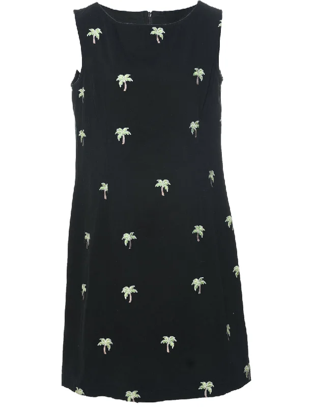 Embroidered Tropical Dress - M